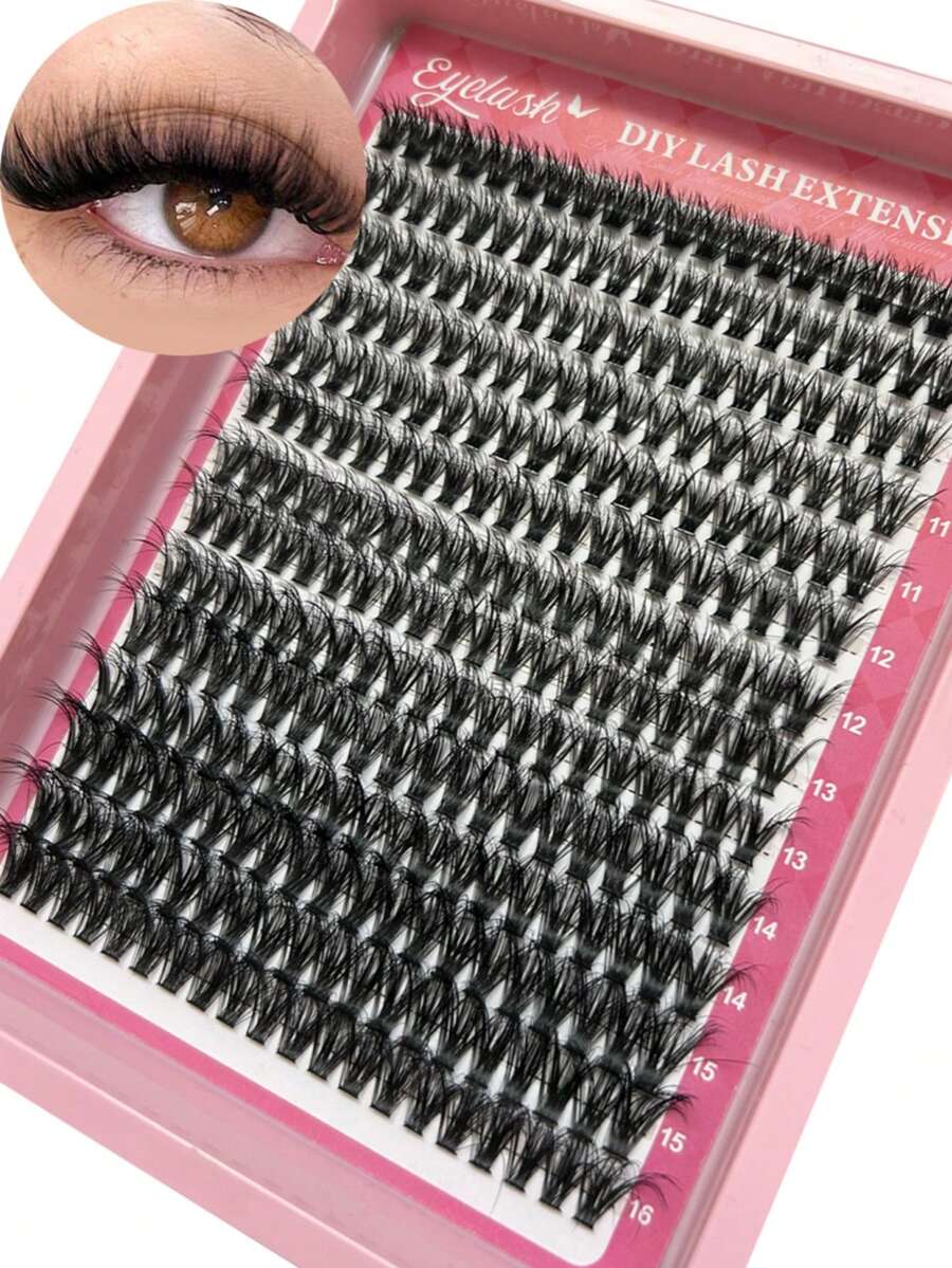 D Curl Spiky Eyebrow Shape Lash Clusters 14/12 Rows Multi Density 60D To 150D Uneven Thickness 9-18mm DIY Lashes - D - View 1