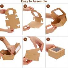 15/30PCS Holiday Gift Packaging Boxes, Simple Paper Boxes With Transparent Window, Suitable For Christmas, Halloween Themed Gifts And Various Festive Occasion Souvenirs, Easy To Assemble Gift Outer Packaging Boxes - View 8