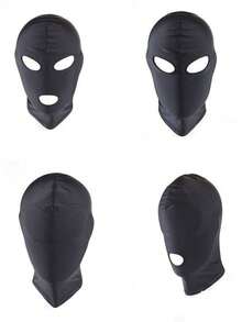 1 pieza Máscara facial completa negra - Pasamontañas de cobertura completa, con hebilla ajustable, diseño de máscara - Multicolor - Ver 8