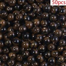 50 Buah Manik-Manik Bulat Imitasi Resin Batu Mata Harimau Berwarna-warni dengan Lubang Lurus, Manik-Manik Bulat Gradien Langit Berbintang Berkilau, Cocok untuk Pembuatan Perhiasan DIY - Untuk Gelang, Kalung, dan Anting-Anting, Manik-Manik Pembuatan Perhiasan - MultiWarna - View 18