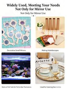 1 Roll Self-Adhesive Mirror Wall Sticker, Shatter-Resistant And Washable. Suitable For Glass, Tile, Cabinet Doors And Smooth Surfaces. Featuring A Segmented Modern Design, Helping You Create Creative Home Decor And Mirror Wall Accents - Multicolor - View 4
