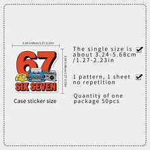 50pcs Funny Number 67 Graffiti Cartoon Personalized Creative DIY Helmet Stationery Decoration Stickers - Fun 67-1876 - View 2