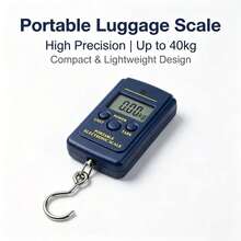 1pc 40kg Portable Digital Hanging Scale, Industrial Grade Electronic Luggage Scale With LCD Display, Non-Slip Handheld Hook Scale, Suitable For Travel, Shopping And Home Use - Royal Blue - View 9