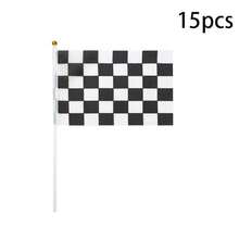 15pcs Black And White Checkered Flags, Durable Plastic Racing Flags, Suitable For Racing, Sports Event Decoration, Birthday Party, Football Cheering Flags, Wedding And Other Occasions - Multicolor - View 9