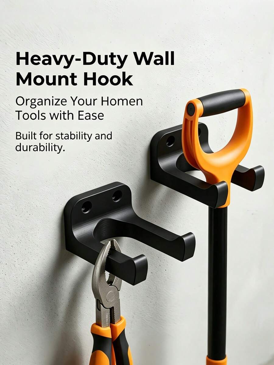 Wall-Mounted Tool Rack, Heavy-Duty Wall-Mounted Garden Tool Storage Rack, Multi-Function Storage Shelf, Screw-Fixed Plastic Multi-Purpose Hooks, Garage Storage Rack, Suitable For Shovels, Rakes And Power Tools, Home Tool Hooks, Suitable For Sheds, Basements, Space-Saving, Practical Hook System, Create An Efficient Workspace - Multicolor - View 1