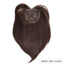 Middle Part Straight Hair Topper With Side Bangs, Synthetic Fiber Wig Piece, Effectively Covers Thinning Crown And Adds Volume - Multicolor - View 9