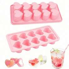 1pc Heart-Shaped Silicone Tray - 10 Cavity Heart-Shaped Ice Mold, Suitable For Making Chocolate, Pudding, Jelly And Candy | Soft Handmade Mold, Suitable For Refrigerator, Kitchen Supplies, Tray, Easy Release, Reusable - Multicolor - View 9