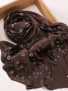 Spring/Summer New Satin Jacquard Modest Hijab Women's Satin Hand-Painted Print Muslim Hijab Shawl - Multicolor - View 7