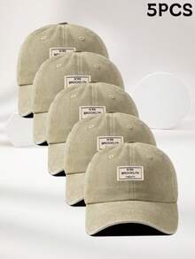 Men Letter Patch Decor Baseball Cap Casual - Khaki - View 6