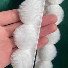 2碼/5碼 仿兔毛毛球裝飾帶 3cm DIY 服飾縫製 蓬鬆飾邊布料 DIY 大衣帽兜 服裝縫製 戲服手工 - 公噸 - 查看 13
