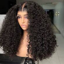 38 40 Inches Deep Curly Bob Wig 13x4 13x6 Transparent Lace Frontal Wigs Human Hair 200% Density Curl Lace Front Wig Brazilian Pre Plucked With Baby Hair Human Hair Wigs For Women Natural Black Color - Natural Black - 查看 4