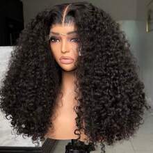 38 40 Inches Deep Curly Bob Wig 13x4 13x6 Transparent Lace Frontal Wigs Human Hair 200% Density Curl Lace Front Wig Brazilian Pre Plucked With Baby Hair Human Hair Wigs For Women Natural Black Color - Natural Black - 查看 8