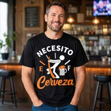 Necesito Cerveza Camiseta Divertida para Amantes de la Cerveza S-5XL - Negro - Ver 1