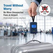 1pc 40kg Portable Digital Hanging Scale, Industrial Grade Electronic Luggage Scale With LCD Display, Non-Slip Handheld Hook Scale, Suitable For Travel, Shopping And Home Use - Royal Blue - View 8
