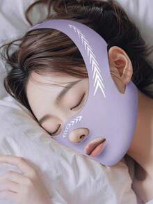 1pc 360° V-Shaped Lifting & Firming Face Mask - Unisex, Adjustable V-Shaped Design, Reusable, No Electricity Required, Sleep Skincare Accessory, Breathable Polyester Fabric - Multicolor - View 8