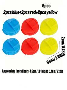 1/3/6pcs Beverage Can Lids, Creative Drink Can Splash Guard Covers, Drink Freshness Anti-Spill Lids, Reusable Leak-Proof Beverage Can Covers For Party, Holiday, Outdoor, Standard Size Cans, Can Accessories - Multicolor - View 14