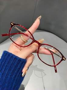 1 Pair Women's Minimalist Decorative Glasses, High-Definition Transparent Lenses, Y2K Retro Style, Suitable For Daily Wear, Reading And Commuting Office - Clear - View 12