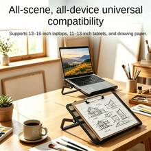 1pcsLarge Capacity Iron Mesh Notebook Riser, Hanging Cooling Computer Stand – Say Goodbye To Overheating, Desktop Office Laptop Shelf, Perfect Holiday Gift, World Cup Streaming Riser, Suitable For Multiple Scenarios Like Desks, Bedrooms, And Offices - View 3