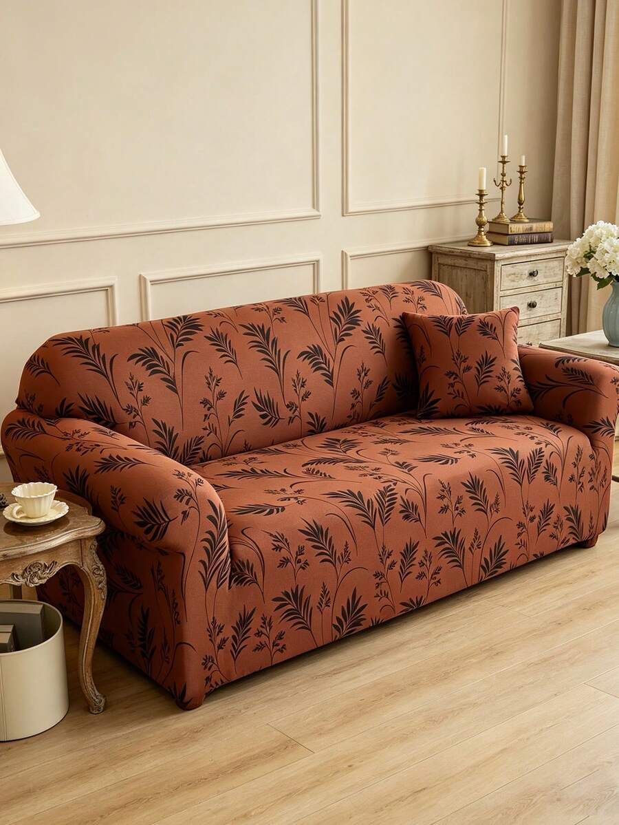 1pc Full Coverage Sofa Cover, Modern Style Polyester Fabric, Machine Washable, All Season Use