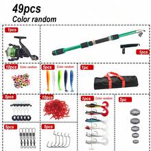 Sea Rod Road Asia Fishing Rod Full Set, 54pcs Fishing Lure Set, Hard And Soft Lure Combination Fishing Reel Telescopic Fishing Rod Beginner Starter Kit, Suitable For All Water Layers, Can Be Used In Freshwater And Saltwater, Fishing Gift For Men - Set Of Twelve - View 11
