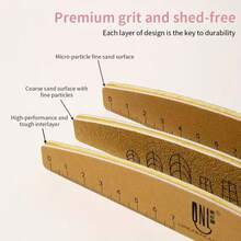 5-1pc Nail File Nail Polisher 100/180 Grit Washable, Wear-Resistant, Double-Sided With Scale And Nail Shape Template, Nail File Sandpaper Board Manicure Tool And Nail Polishing File Suitable For Manicure Beginners And Nail Salons - Multicolor - View 5