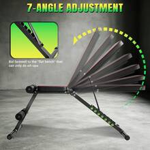 6 In 1 Adjustable Weight Bench, 800LBS Weight Workout Bench With Leg Extension And Preacher Pad, Utility Weight Bench With 6-Position Adjustable Backrest, Strength Training Benches For Home Gym - Black - View 6