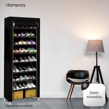 HOMEASY - Minimalist Shoe Rack Closet Multifunctional Assembled Organizer/Shoe Storage (Gray, 9 Tiers) This Assembleable Shoe Rack Is Gray In Color - Black - View 6