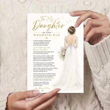 One Envelope And One Greeting CardWedding Day Greeting Card For Daughter From Parents Emotional Keepsake Gift For Bride On Her Special Day Greeting Card - Sets - View 8