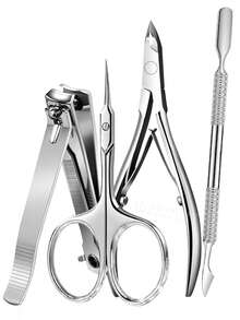 Bello Paratu 2/3/4Pcs/Set Nail Clippers Scissors Cuticle Trimmer Extremely Sharp Edge Cuticle Pusher Stainless Steel Cutter Remover Pedicure Manicure Fingernail Tools - Multicolor - View 6