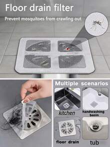 Drain Sticker, Drain Filter, Hair Catcher, Sewer Filter, Sink Strainer, Drainage Filter, Suitable For Bathroom, Kitchen, Bath, Washbasin, Self-Adhesive Convenient, Durable And Easy To Install To Keep Drainage System Clear - Multiple Styles - View 2