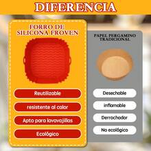 18p Freidora Aire Silicon Molde Reutilizable Tapete Hornear - Multicolor - Ver 3
