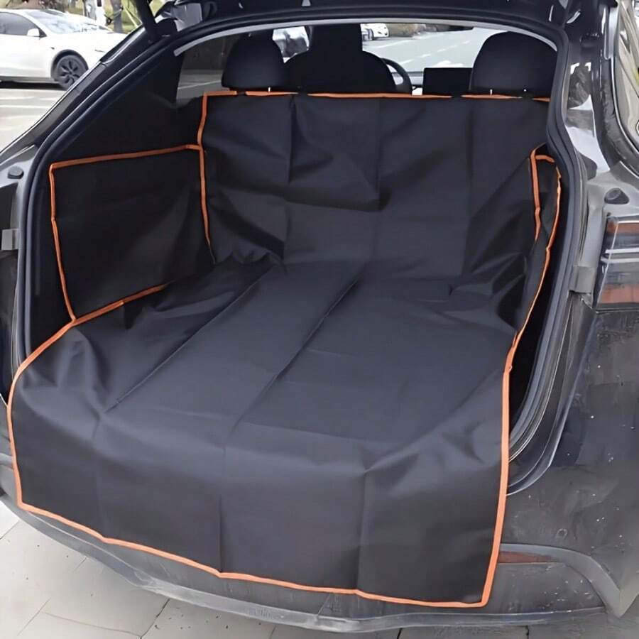 1pc Durable Black Car Trunk Mat, Pet Travel Essential, Expandable Trunk Protector, Travel Necessity, Suitable For Sedan, SUV And Truck - Multicolor - View 1