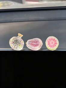 5PCS Ice Clear Fruit Car Ornament, Creative Mini Center Console Simulation Fruit, Car Decoration Ornament - A - View 4
