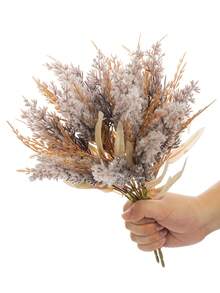 1pc Bohemian Style Artificial Reed & Willow Leaf Bundle, Suitable For Wedding, Tabletop Decor, Bridal Styling, Home Decor, Event Decor, Outdoor Decor, Holiday Decor, Valentine's Day Gift, DIY Floral Arrangement - Purple - View 5