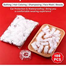 200pcs Disposable Waterproof Ear Covers, High Elastic Self-Contracting Plastic Ear Protectors, Suitable For Bathing, Hair Dyeing, Post-Piercing Care, Ear Infection Protection, Universal For Children And Adults - One-time Use - View 7
