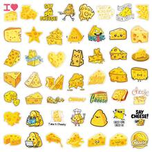 50pcs Cheese Cartoon Delicious Food Cute Expression Decorative Stickers For Message Board, Tablet, Car DIY - 50 Cheese Sheets - View 4