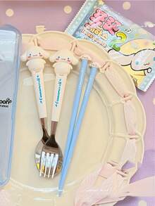 3件組 Sanrio Hello Kitty 卡通可愛 Kuromi 新款筷子湯匙叉子套組，餐具，可愛 My Melody 和 Cinnamoroll 學習餐具，筷子，適合居家用餐、野餐、學習筷子，筷子、湯匙、叉子，完美禮物，生日禮物，開學季 - 彩色 - 查看 17