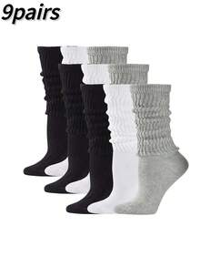 1/3/9 Pairs Fashion Women's Musella Bubble Socks With Thick Padding, Loose Mid-Calf Socks, Effortlessly Create Fashionable Street Style, Essential For Music Festivals And Wedding Season - Multicolor - View 12
