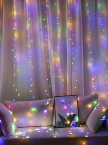 3M Solar Powered LED Curtain Lights 100LED/200LED/300LED Copper Wire String Lights Outdoor Waterproof 8 Modes Solar Fairy Lights Suitable For Garden Window Wall Halloween Party Wedding Holiday Christmas Background Decoration - Solar - View 4