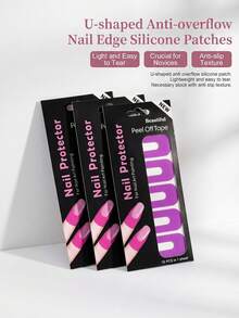 30/50pcs U-Shaped Nail Protection Patches Odorless Latex Nail Protectors, Anti-Stain Nail Art, Painting And Printing - Flexible Nail Art Tool, Professional Nail Art Accessory, Easy To Use U-Shaped Design - Multicolor - View 10