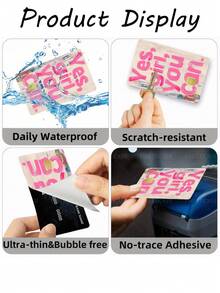 1pc "YES GIRL YOU CAN" Credit Card Cover Sticker Protective Card Sleeve, Confident Queen Women Empowerment PVC Material Anti-Fingerprint Durable Scratch-Resistant Wear-Resistant Skin, Party Birthday Gift, Suitable For Men And Women, Small Chip Cards, Bank Cards, Credit Cards, Transportation Cards, Key Cards, Student Campus Cards Personalized DIY, Privacy Protection - Multicolor - View 3