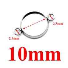 10pcs/Set, Suitable For 6/8/10/12/14/16/18/20/25/30mm Double Hole Hanging Stainless Steel Embossed Convex Gemstone Base, For DIY Jewelry Making - Silver - View 8