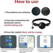 1pc Pet Positioning Collar Compatible With Closed-Loop Ecosystem Phones, Built-In Native Find Tool, Adjustable Reflective Cat Collar Pet Cat Positioning Tracker Collar Compatible With Find My Tracker, 7-9 Inch Animal Print Design, Detachable Collar For Cats - 彩色 - 查看 9