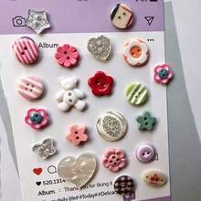 9/26/45/66/86/100Pcs Creamy Color Ins Style Cute Fresh Buttons, Colorful Resin Buttons DIY Handmade Jewelry Decoration Accessories, Sewing Supplies Small Buttons, Asymmetrical Decorative Buttons Mixed Random Styles - Multiple Styles - View 11