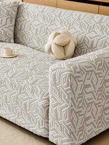 1 buah Sarung Sofa 3D, Bahan Chenille Multifungsi Pelindung Sofa Penutup Penuh, Sarung Sofa Elastis Satu Bagian Dekoratif untuk Liburan, Cocok untuk Sofa 1/2/3/4 Dudukan - Light Grey - View 7