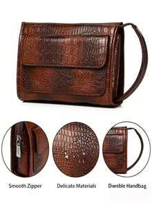 HOVI'S Men's Casual Morning Commute Long Fashionable Portable Large Capacity Multi-Function Travel Clutch Bag Phone Wallet Holiday Gift - Brown - View 5