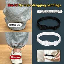2/4/6Pcs Elastic Leg Hem Tightening Bands For Wide Leg Pants, Length Shortener, Hemming Cuff, High Elasticity, Reusable, No-Sew, Invisible, Non-Damaging To Clothes - Multicolor - View 6