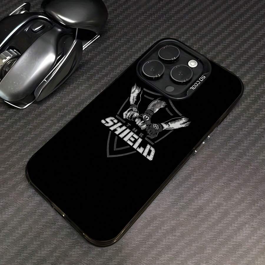 Tema de boxeo de SHIELD en blanco y negrofunda de teléfono Fundas compatibles con ,Apple,VIVO,OPPO,,, y Honor.Fabricadas en silicona TPU,ofrecen protección contra golpes y caídas. - Negro - Ver 1