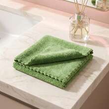 Microfiber Washcloths 5 Packs 29.5" X 13.8" Soft Feel Fingertip Towels Quick Drying Coral Velvet Wash Cloths Ultra Soft, Quick-Drying & Multipurpose Face & Hand Towels For Bathroom, Spa, And Gym Towel. - Grass Green - View 6