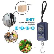 1pc 40kg Portable Digital Hanging Scale, Industrial Grade Electronic Luggage Scale With LCD Display, Non-Slip Handheld Hook Scale, Suitable For Travel, Shopping And Home Use - Royal Blue - View 10